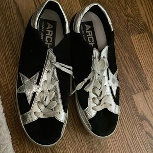 Golden Goose Black and Silver Sneakers